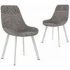 Chaises De Salle à Manger Similicuir 2 Pcs Gris VidaXL -banc et tabouret Soldes Boutique 16892779 1