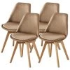 HOBAG Lot De Quatre Chaises Scandinaves FREAM TAUPE - Taupe -banc et tabouret Soldes Boutique 16895327 1