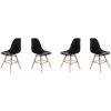 HOBAG Lot De Quatre Chaises Scandinave FARY Noir - Noir -banc et tabouret Soldes Boutique 16895339 1