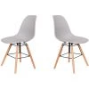 HOBAG Lot De Deux Chaises Scandinave FARY Gris - Gris