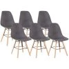 HOBAG Lot De Six Chaises Scandinave FARY Gris - Gris -banc et tabouret Soldes Boutique 16895343 1