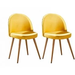 HOBAG Lot De Deux Chaises Scandinaves GREK Jaune - Jaune