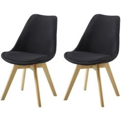 HOBAG Lot De Deux Chaises Scandinaves BIMS Noir - Noir