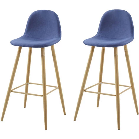 HOBAG Lot De Deux Tabourets Scandinaves Oslen Bleu - Bleu 3 HOBAG Lot De Deux Tabourets Scandinaves Oslen Bleu - Bleu