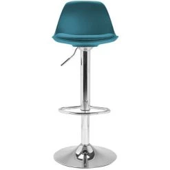 IDMARKET Lot De 2 Tabourets De Bar KARL Design Bleu Canard - Bleu -banc et tabouret Soldes Boutique 16898382 3