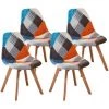 HOBAG Lot De Quatre Chaises Scandinaves SLAKE - PATCHWORK 2 HOBAG Lot De Quatre Chaises Scandinaves SLAKE - PATCHWORK -banc et tabouret Soldes Boutique 16908764 1