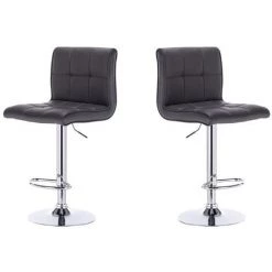 HOBAG Lot De 2 Tabourets De Bar CELIA Noir - Noir