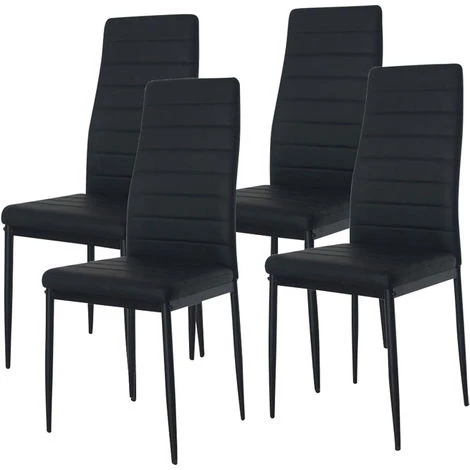 HOBAG Lot De 4 Chaises De Salle à Manger VALENTIN Noir - Noir 3 HOBAG Lot De 4 Chaises De Salle à Manger VALENTIN Noir - Noir