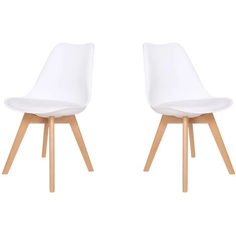 HOBAG Lot De Deux Chaises Scandinave VLSY Blanc - Blanc 3 HOBAG Lot De Deux Chaises Scandinave VLSY Blanc - Blanc