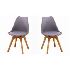 HOBAG Lot De Deux Chaises Scandinave VLSY Gris - Gris