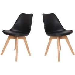 HOBAG Lot De Deux Chaises Scandinave VLSY Noir - Noir