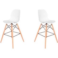 HOBAG Lot De Deux Tabourets Scandinaves BILL BLANC - Blanc