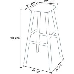 AHD AMAZING HOME DESIGN Tabouret Industriel En Métal Avec Coussin En Similicuir Hardness | Gris -banc et tabouret Soldes Boutique 16938904 5