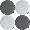 DUNEDESIGN 4 Coussins De Chaiseen Feutre Ø 35cm Rond 30mm Souple Chaud Réversible Gris -banc et tabouret Soldes Boutique 16941939 1