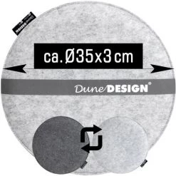 DUNEDESIGN 4 Coussins De Chaiseen Feutre Ø 35cm Rond 30mm Souple Chaud Réversible Gris -banc et tabouret Soldes Boutique 16941939 2
