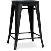 TOLIX STYLE Tabouret Stylix - 61 Cm - Métal Et Bois Foncé Noir - Bois, Fer - Noir -banc et tabouret Soldes Boutique 17287922 1