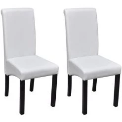 VidaXL Chaises De Salle à Manger 2 Pc Similicuir Blanc - Blanc