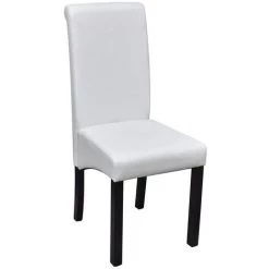 VidaXL Chaises De Salle à Manger 2 Pc Similicuir Blanc - Blanc 9 VidaXL Chaises De Salle à Manger 2 Pc Similicuir Blanc - Blanc -banc et tabouret Soldes Boutique 1737573 3
