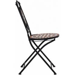 Chaises De Bistrot Céramique Mosaïque 2 Pcs Marron VidaXL -banc et tabouret Soldes Boutique 17488082 5