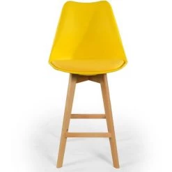 INTENSEDECO Lot De 4 Chaises Hautes Style Scandinave Catherina Jaune - H65cm - Jaune 8 INTENSEDECO Lot De 4 Chaises Hautes Style Scandinave Catherina Jaune - H65cm - Jaune -banc et tabouret Soldes Boutique 17552336 3