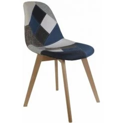 ALTOBUY DAMAS - Lot De 2 Chaises Patchwork Bleu Et Gris - Bleu -banc et tabouret Soldes Boutique 17873681 3