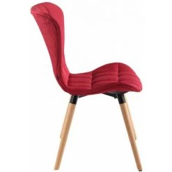 CLP Chaise De Salle à Manger Odda En Tissu Rouge Nature -banc et tabouret Soldes Boutique 18032589 3