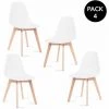 MC HAUS Chaises De Salle à Manger Blanches, Chaises Tulip Avec Dossier Ergonomique En Polypropylène Et Pieds En Bois, Design Scandinave, Pack De 4 Chaises 2 MC HAUS Chaises De Salle à Manger Blanches, Chaises Tulip Avec Dossier Ergonomique En Polypropylène Et Pieds En Bois, Design Scandinave, Pack De 4 Chaises -banc et tabouret Soldes Boutique 18103856 1