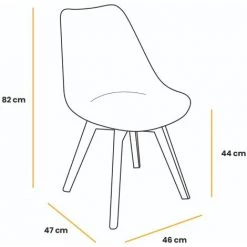 MC HAUS Chaises De Salle à Manger Blanches, Chaises Tulip Avec Dossier Ergonomique En Polypropylène Et Pieds En Bois, Design Scandinave, Pack De 4 Chaises -banc et tabouret Soldes Boutique 18103856 4