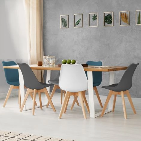 IDMARKET Lot De 6 Chaises SARA Mix Color Blanc, Gris Clair, Bleu Canard X2, Gris Foncé X2 - Gris 3 IDMARKET Lot De 6 Chaises SARA Mix Color Blanc, Gris Clair, Bleu Canard X2, Gris Foncé X2 - Gris