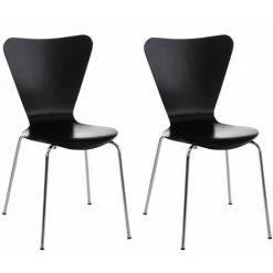 CLP Lot De 2 Chaises Empilables Calisto Noir