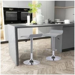 HABITAT ET JARDIN Lot De 2 Tabourets De Bar "Cosmo" - Gris - Gris. -banc et tabouret Soldes Boutique 18243695 2