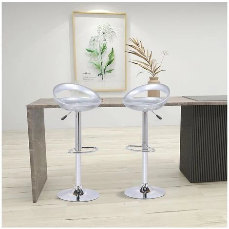 HABITAT ET JARDIN Lot De 2 Tabourets De Bar "Blue Lagoon" - Gris - Gris. 4 HABITAT ET JARDIN Lot De 2 Tabourets De Bar "Blue Lagoon" - Gris - Gris. – Image 2