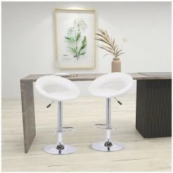 HABITAT & JARDIN Lot De 2 Tabourets De Bar "Bellini" - Blanc - Blanc. -banc et tabouret Soldes Boutique 18243719 2