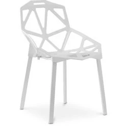 PRIVATEFLOOR Chaise De Salle à Manger Design Hit - PP Et Métal Blanc - Métal, PP - Blanc