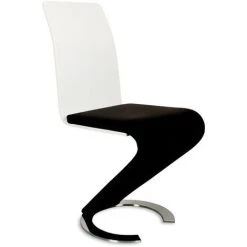 MOBILIER DECO KIZA - Lot De 2 Chaises Design En Simili Cuir Noir Et Blanc - Noir 8 MOBILIER DECO KIZA - Lot De 2 Chaises Design En Simili Cuir Noir Et Blanc - Noir -banc et tabouret Soldes Boutique 18396982 2