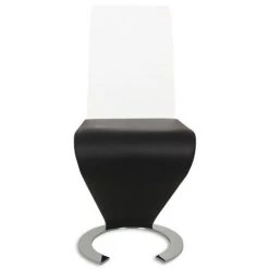 MOBILIER DECO KIZA - Lot De 2 Chaises Design En Simili Cuir Noir Et Blanc - Noir 9 MOBILIER DECO KIZA - Lot De 2 Chaises Design En Simili Cuir Noir Et Blanc - Noir -banc et tabouret Soldes Boutique 18396982 3