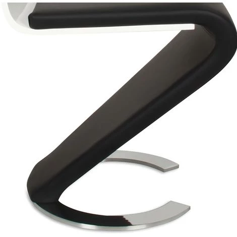 MOBILIER DECO KIZA - Lot De 2 Chaises Design En Simili Cuir Noir Et Blanc - Noir 7 MOBILIER DECO KIZA - Lot De 2 Chaises Design En Simili Cuir Noir Et Blanc - Noir – Image 5