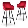 MOBILIER DECO VELVET - Lot De 2 Tabourets De Bar En Velours Rouge - Rouge -banc et tabouret Soldes Boutique 18397216 1