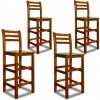 CASARIA 4x Tabouret Haut En Bois D'acacia Bar 40 X 35,5 X 110 Cm Dossier Repose-pieds -banc et tabouret Soldes Boutique 18473122 1