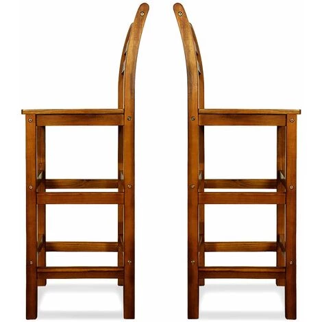 CASARIA 4x Tabouret Haut En Bois D'acacia Bar 40 X 35,5 X 110 Cm Dossier Repose-pieds 4 CASARIA 4x Tabouret Haut En Bois D'acacia Bar 40 X 35,5 X 110 Cm Dossier Repose-pieds – Image 2