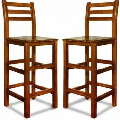 CASARIA 4x Tabouret Haut En Bois D'acacia Bar 40 X 35,5 X 110 Cm Dossier Repose-pieds 11 CASARIA 4x Tabouret Haut En Bois D'acacia Bar 40 X 35,5 X 110 Cm Dossier Repose-pieds -banc et tabouret Soldes Boutique 18473122 5
