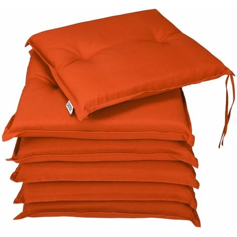 DEUBA Lot De 6 Coussins Pour Chaise / Fauteuil Couleurs Au Choix Jardin, Maison, Coussins Rembourrés Orange 3 DEUBA Lot De 6 Coussins Pour Chaise / Fauteuil Couleurs Au Choix Jardin, Maison, Coussins Rembourrés Orange