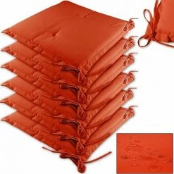 DEUBA Lot De 6 Coussins Pour Chaise / Fauteuil Couleurs Au Choix Jardin, Maison, Coussins Rembourrés Orange 10 DEUBA Lot De 6 Coussins Pour Chaise / Fauteuil Couleurs Au Choix Jardin, Maison, Coussins Rembourrés Orange -banc et tabouret Soldes Boutique 18476739 4