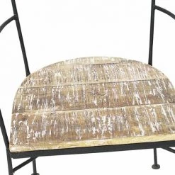 MADE IN MEUBLES Chaise Industrielle Manguier Et Métal White (lot De 2) - Noir -banc et tabouret Soldes Boutique 18479406 3