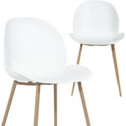 MADE IN MEUBLES Chaise Tulipe En Plexi Blanc Marius (lot De 2) - Blanc