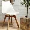THE HOME DECO FACTORY Chaise Scandinave Avec Coussin Blanche Home Deco Factory