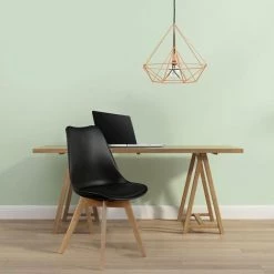 THE HOME DECO FACTORY Chaise Scandinave Avec Coussin Noire Home Deco Factory -banc et tabouret Soldes Boutique 18503930 4