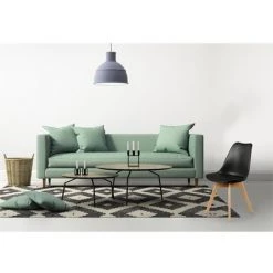 THE HOME DECO FACTORY Chaise Scandinave Avec Coussin Noire Home Deco Factory -banc et tabouret Soldes Boutique 18503930 5