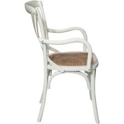 BISCOTTINI Chaise En Bois Thonet Pour Table à Manger Restaurant Pizzeria Cuisine Ferme Arte Povera Blanc Antique L50xPR43xH89 Cm -banc et tabouret Soldes Boutique 18527551 5