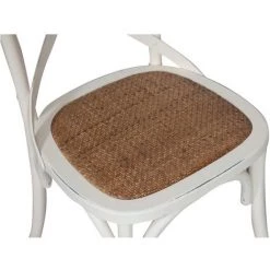 BISCOTTINI Chaise En Bois Thonet Pour Table à Manger Restaurant Pizzeria Cuisine Ferme Arte Povera Blanc Antique L46xPR42xH86 Cm -banc et tabouret Soldes Boutique 18527707 2